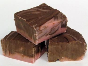 Raspberry Chocolate Swirl Fudge